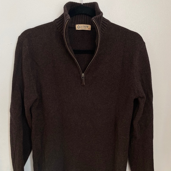 J Crew Italian cashmere quarter zip sweater, chocolate brown size Men's XS - Picture 1 of 5